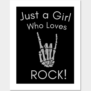 just a girl who love rock, shirt styles for your gift Posters and Art